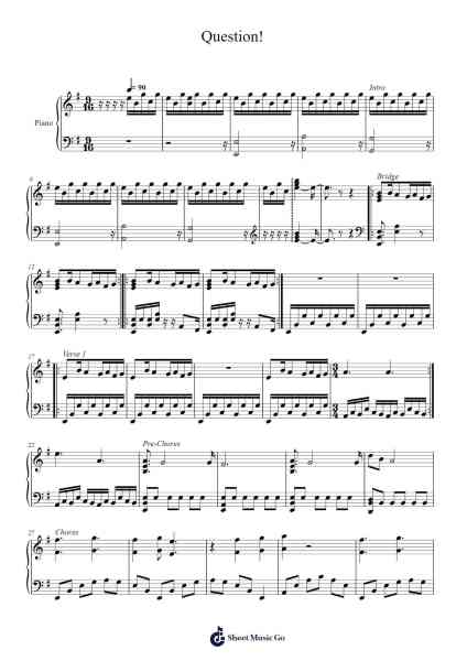 Question! Sheet Music by System of a Down-Arr.Reyblume Poundtor