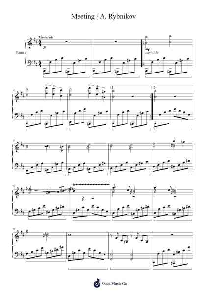 Meeting / A. Rybnikov Sheet Music by О. Рибніков-Arr.Gardi Clairero