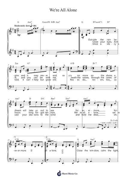 We're All Alone Sheet Music by Boz Scaggs-Arr.Pricehe