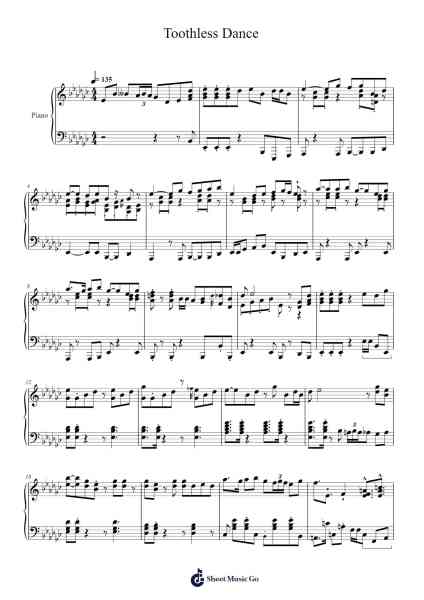Toothless Dance Sheet Music by Louniell Kaytwain-Arr.Twainryl
