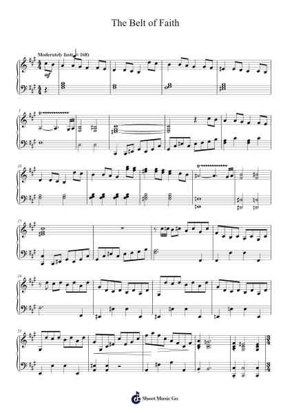 The Belt of Faith Sheet Music by Jung Jaeil-Arr.Bairdxy