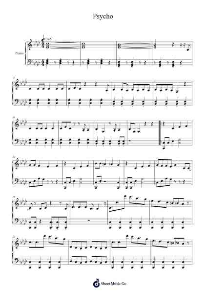 Psycho Sheet Music by Jun (SEVENTEEN)-Arr.Raemen
