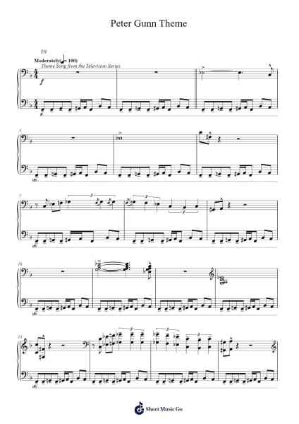 Peter Gunn Theme Sheet Music by Henry Mancini-Arr.Raelo