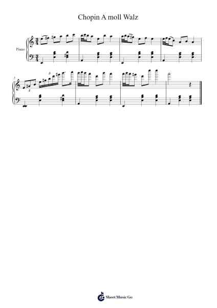Waltz in A Minor, B. 150 Sheet Music by Frédéric Chopin-Arr.Graril