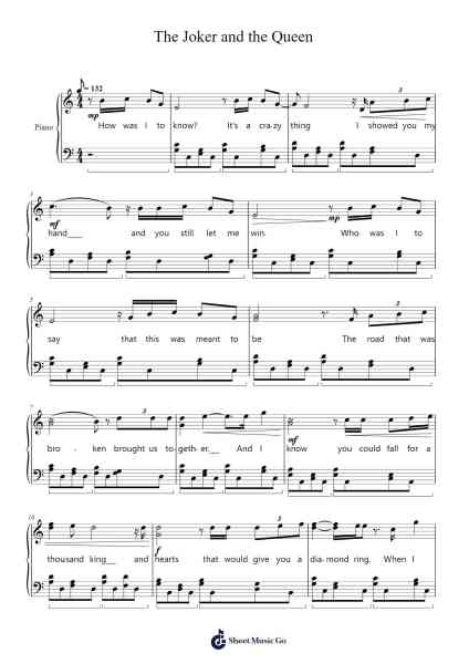 The Joker and the Queen Sheet Music by Ed Sheeran/Taylor Swift-Arr.Jebois Hudlap