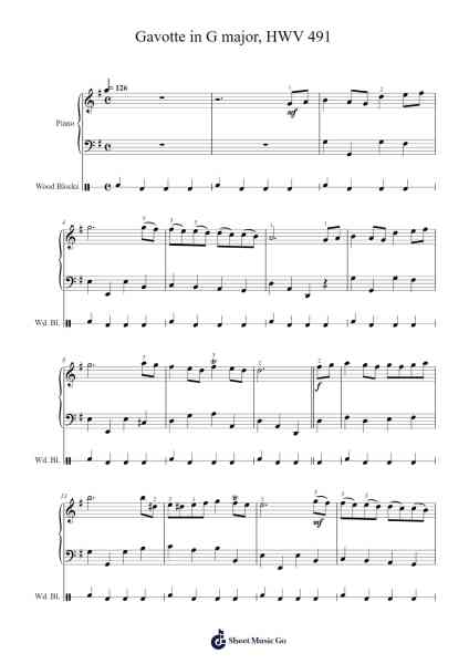 Gavotte in G Major, HWV 491 Sheet Music by Georg Friedrich Händel-Arr.Vabuck Clevevien