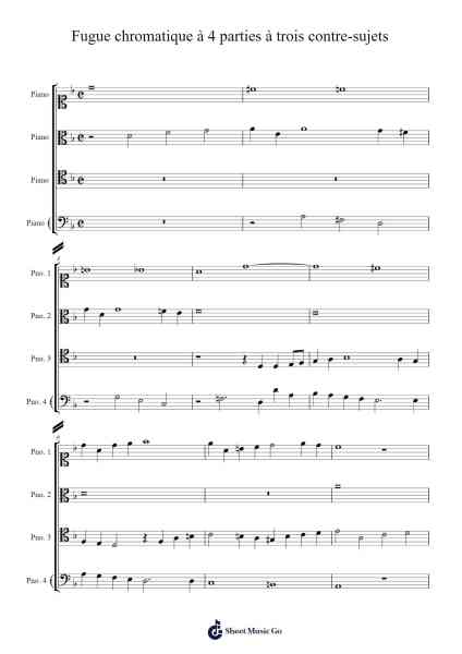 Fugue chromatique à 4 parties à trois contre-sujets Sheet Music by Luigi Cherubini-Arr.Pormon