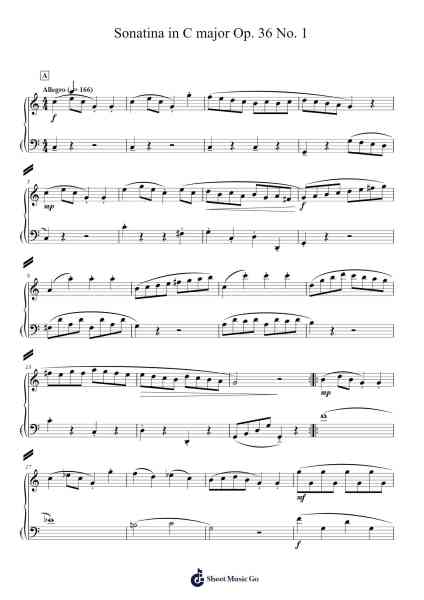 Sonatina in C Major, Op. 36 No. 1 Sheet Music by Muzio Clementi-Arr.Upving