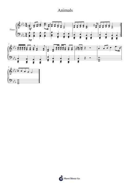 Animals Sheet Music by Martin Garrix-Arr.Ogreen Belker