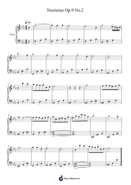 Nocturne in E-flat Major, Op. 9, No. 2 Sheet Music by Frédéric Chopin-Arr.Lytckey Comnel