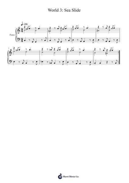 World 3: Sea Slide Sheet Music by Koji Kondo-Arr.Prupert Cookegram