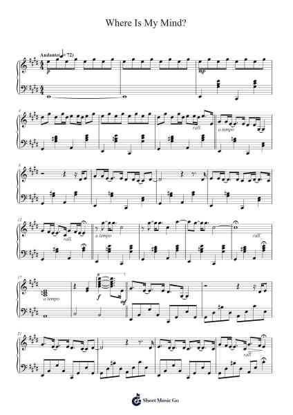 Where Is My Mind? Sheet Music by Pixies-Arr.Kirkwen Meldell