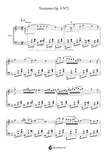 Nocturne in E-flat Major, Op. 9, No. 2 Sheet Music by Frédéric Chopin-Arr.Souyet Jamesnolds