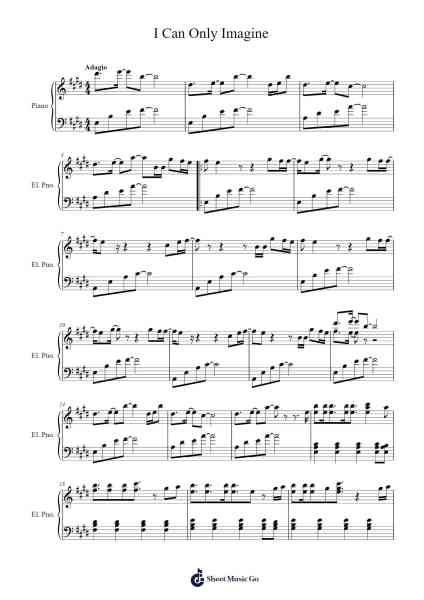 I Can Only Imagine Sheet Music by MercyMe-Arr.Willneil