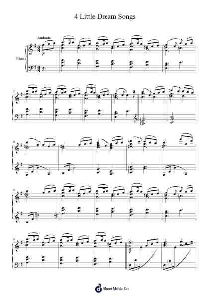4 Little Dream Songs: III. Autumn - Dream Song on November Sheet Music by Takashi Yoshimatsu-Arr.Kathtta