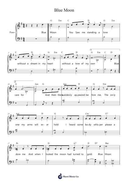 Blue Moon Sheet Music by Frank Sinatra-Arr.Polriah