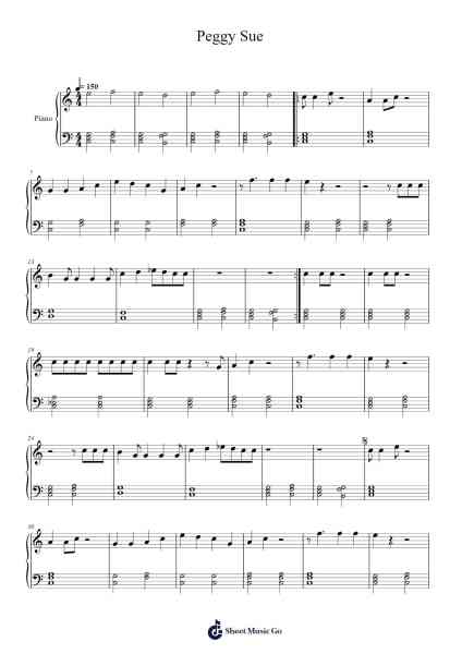 Peggy Sue Sheet Music by Buddy Holly-Arr.Faitheva Carite