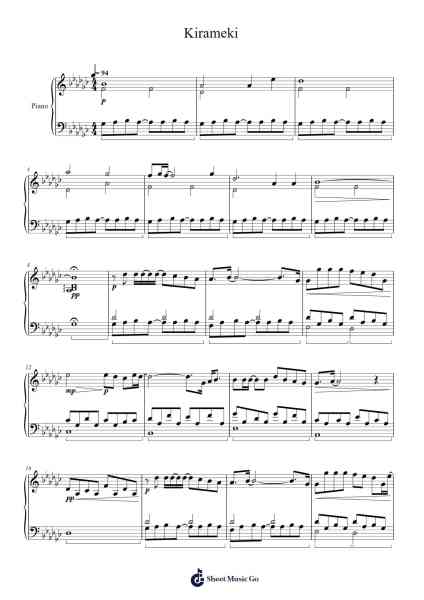 Kirameki 樂譜由 Wacci - 編曲 Lesdes Sadel