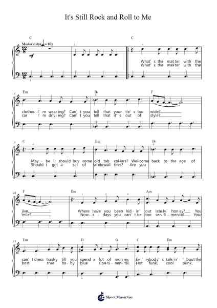 It's Still Rock and Roll to Me Sheet Music by Billy Joel-Arr.Mccan
