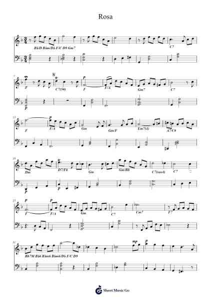 Rosa Sheet Music by Pixinguinha-Arr.Louieby