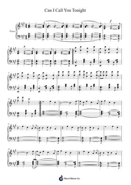 Can I Call You Tonight Sheet Music by Dayglow-Arr.Ruxia