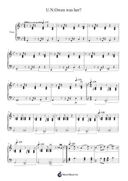 U.N.Owen was her? Sheet Music by ZUN-Arr.Attdia Chadsham