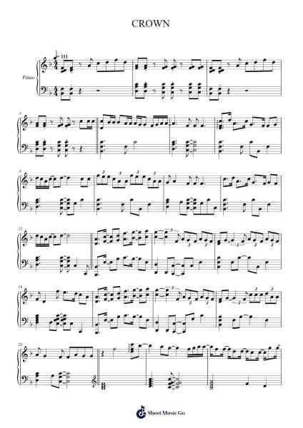 CROWN Sheet Music by TXT-Arr.Triswolf Roochel