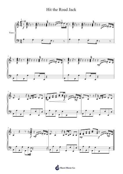 Hit the Road Jack Sheet Music by Ray Charles-Arr.Tabbeth Kentthune