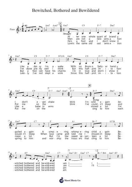 Bewitched, Bothered and Bewildered Sheet Music by Richard Rodgers-Arr.Lamjane