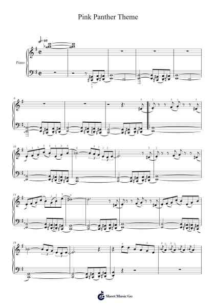 Pink Panther Theme Sheet Music by Henry Mancini-Arr.Efbooth Borgfe