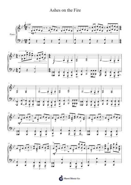Ashes on the Fire Sheet Music by Kohta Yamamoto-Arr.Cashshop