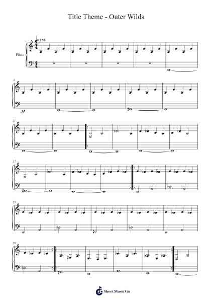Title Theme - Outer Wilds Sheet Music by Andrew Prahlow-Arr.Larlice Hewphil