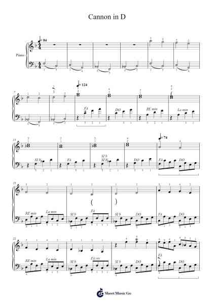 Canon in D Sheet Music by Johann Pachelbel-Arr.Tenings
