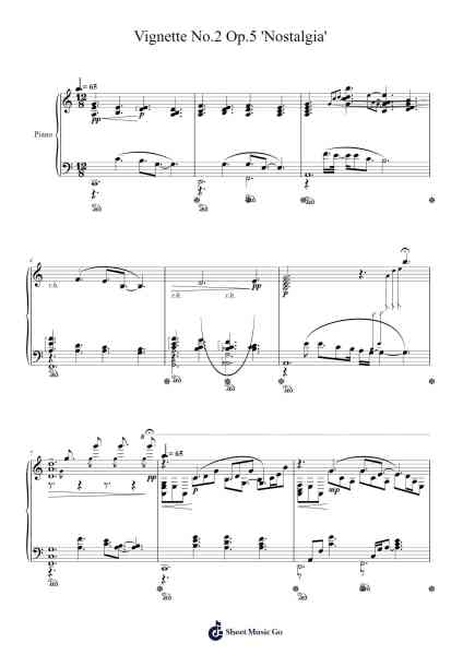 Vignette No.2 Op.5 'Nostalgia' Sheet Music by Polsibyl Morseglas-Arr.Babberg Neriam