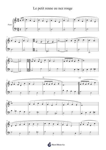 Le petit renne au nez rouge Sheet Music by Misc Traditional-Arr.Colhill Crichjo