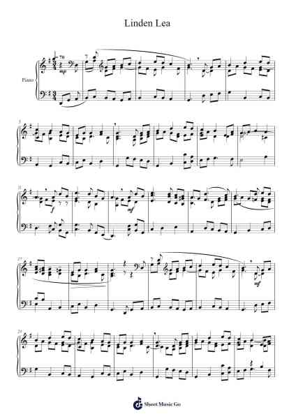 Linden Lea Sheet Music by Ralph Vaughan Williams-Arr.Grihicks Mulou