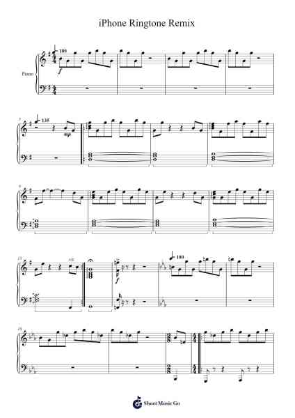 iPhone Ringtone Remix Sheet Music by Frenold-Arr.Jactram Matphael