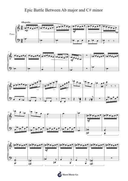Epic Battle Between Ab major and C# minor Sheet Music by JJones4155-Arr.Denre