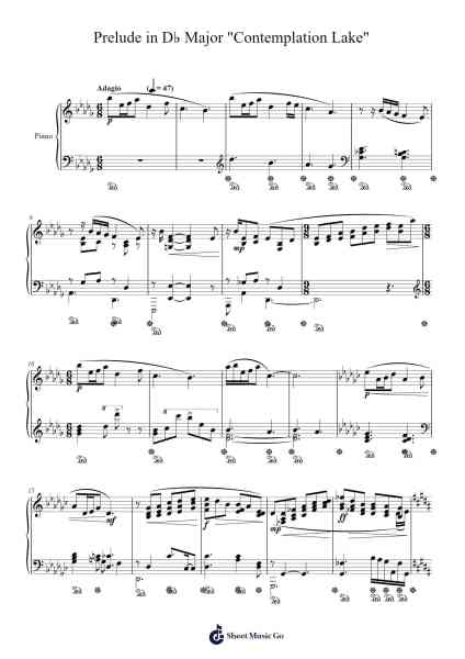 Prelude in D♭ Major "Contemplation Lake" 樂譜由 Bruceraine Baldkay - 編曲 Sawhy