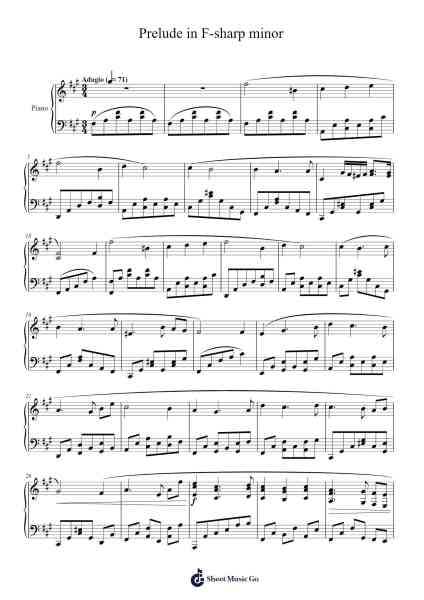 Prelude in F-sharp minor Sheet Music by Musashi.H-Arr.Mcdel Auriah
