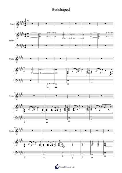Bedshaped Sheet Music by Keane-Arr.Cofny