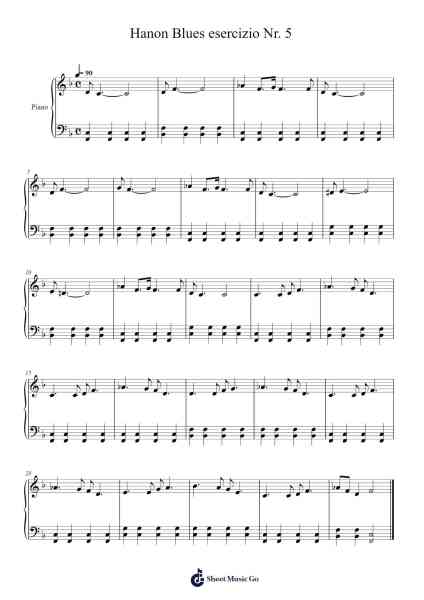 Hanon Blues esercizio Nr. 5 Sheet Music by -Arr.Mickbess