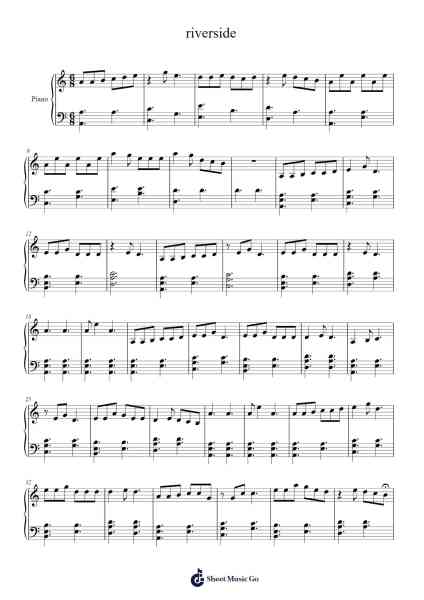 riverside Sheet Music by Agnes Obel-Arr.Jactram Matphael