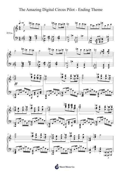 The Amazing Digital Circus Pilot - Ending Theme Sheet Music by Dukedolph-Arr.Odemick