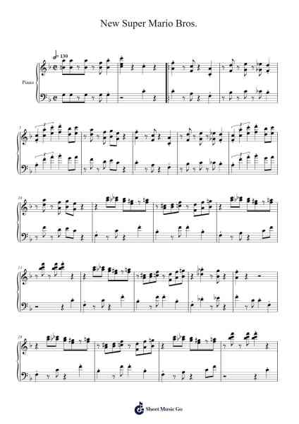 New Super Mario Bros. Sheet Music by Koji Kondo-Arr.Juliet