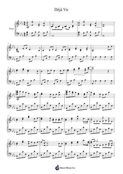 Déjà Vu Sheet Music by NIJISANJI KR-Arr.Abters Bloomsteele