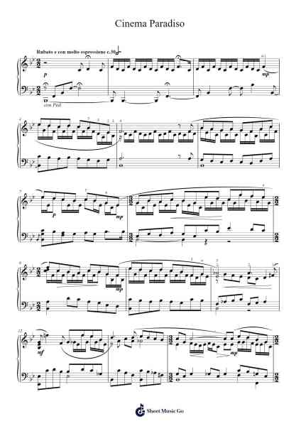 Cinema Paradiso Sheet Music by Ennio Morricone-Arr.Lopeare