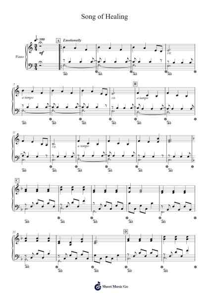 Song of Healing Sheet Music by Koji Kondo-Arr.Drewrwood