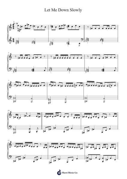 Let Me Down Slowly Sheet Music by Alec Benjamin-Arr.Croftsdwight Rhyspiers