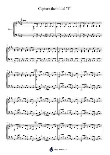 Capture the initial "F" Sheet Music by fox capture plan-Arr.Everkeith Abters